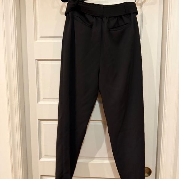 Quince Stretch Crepe Paperbag Pants, Black, Size 12 - Picture 13 of 13